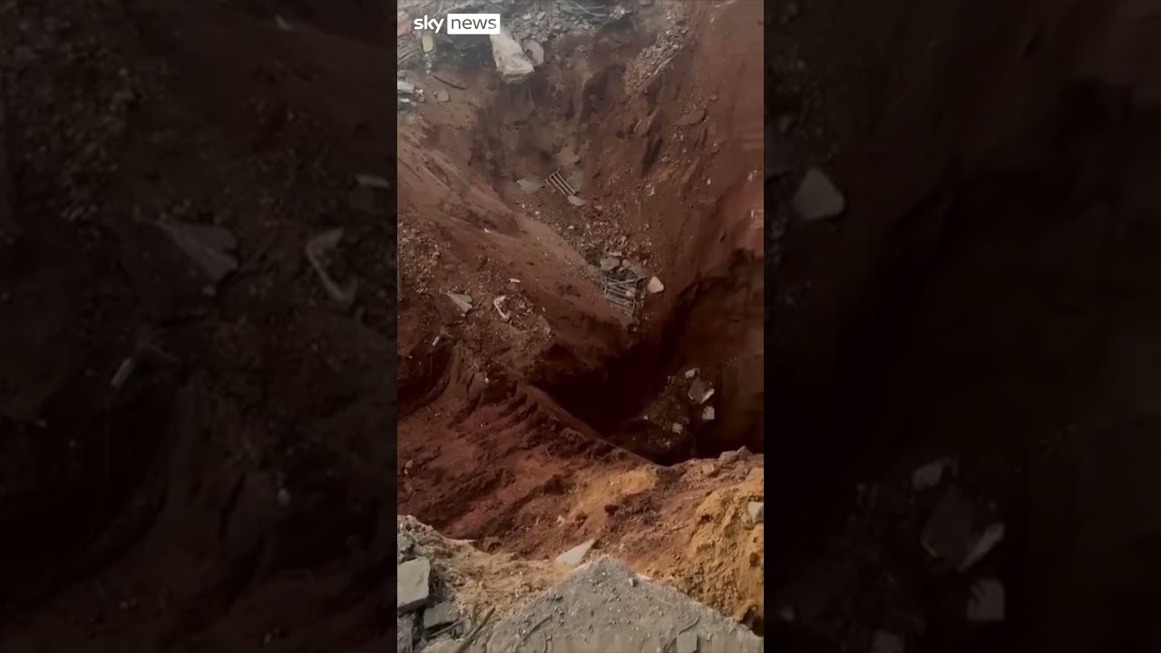 Video shows blast site of Hezbollah Headquarters