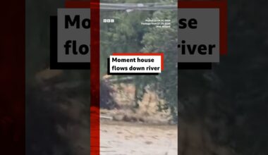 House carried down river in North Carolina after Hurricane Helene. #NorthCarolina #HurricaneHelene