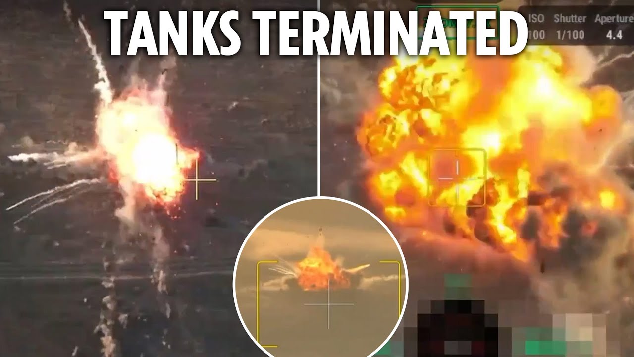 Russian turtle tanks obliterated in pinpoint Ukrainian drone strikes