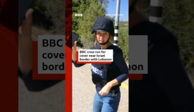 BBC crew run for cover near Lebanon-Israel border. #Lebanon #Israel #BBCNews