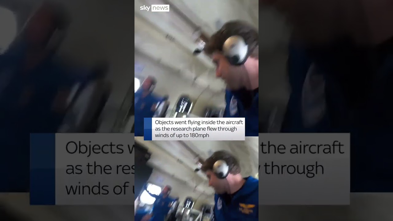 Inside a plane flying through Hurricane Milton