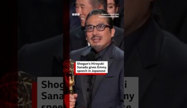 Shogun’s Hiroyuki Sanada delivers Emmy acceptance speech in Japanese. #Shogun #Emmys #BBCNews