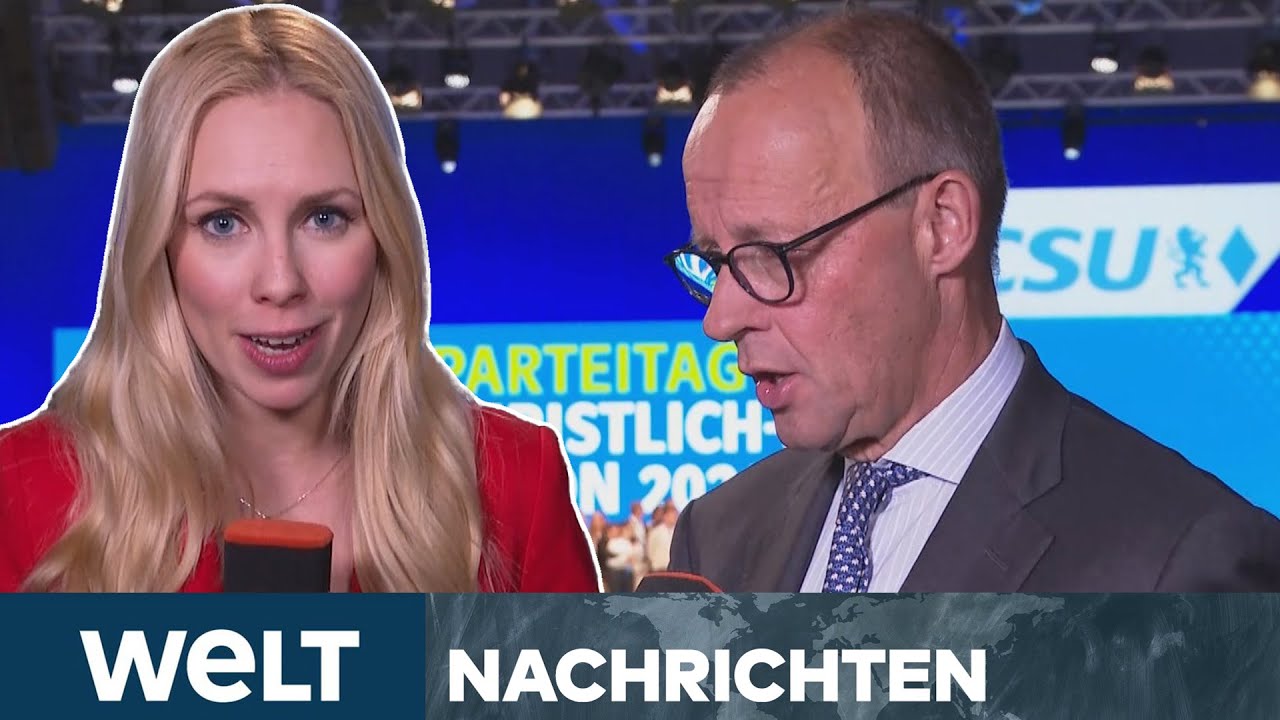 CSU-PARTEITAG: Neuer Kurs der Union? Merz äußert sich zu Koalition mit Grünen und BSW | WELT STREAM
