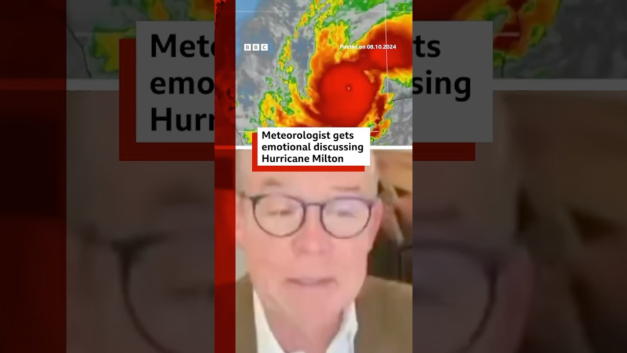 Meteorologist gets emotional giving Hurricane Milton update. #Florida #BBCNews