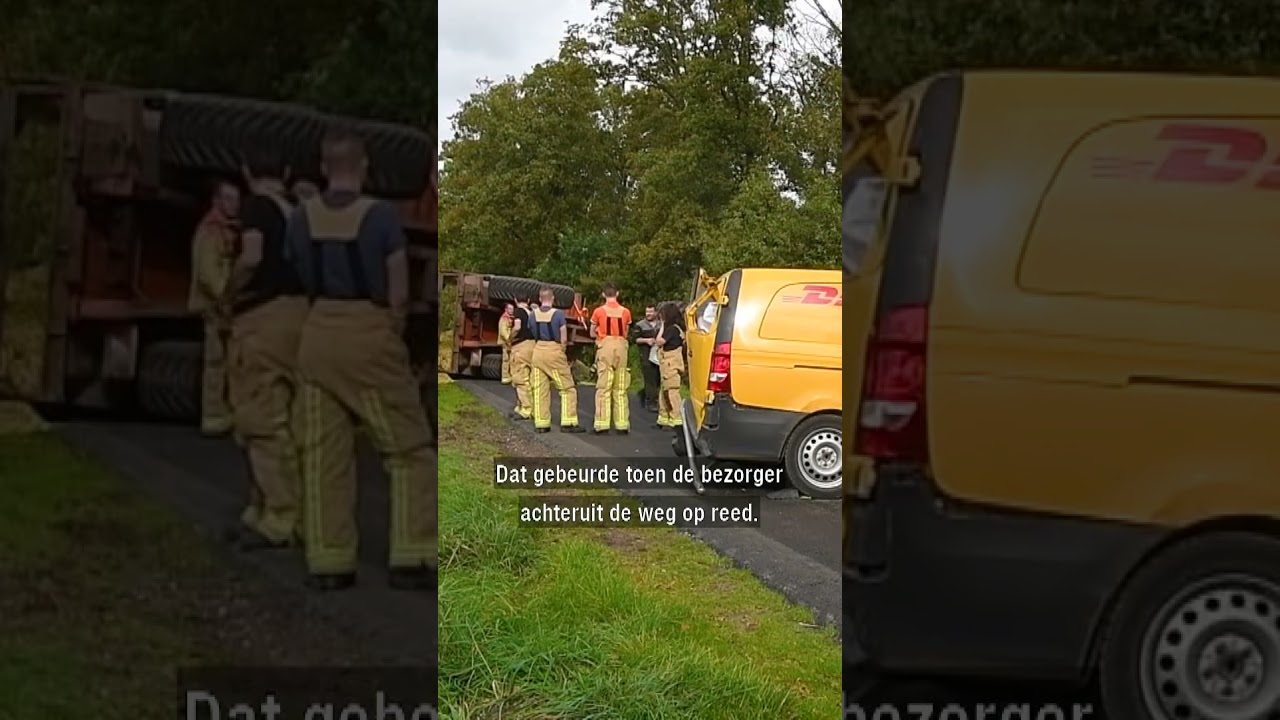 Tractor en pakketbus knallen op elkaar | #shorts