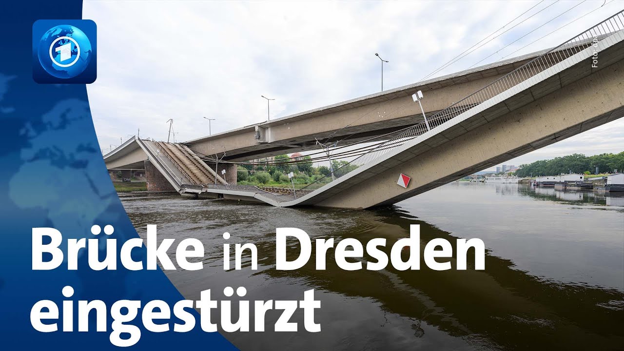 Elbbrücke in Dresden: Teile der Carolabrücke eingestürzt