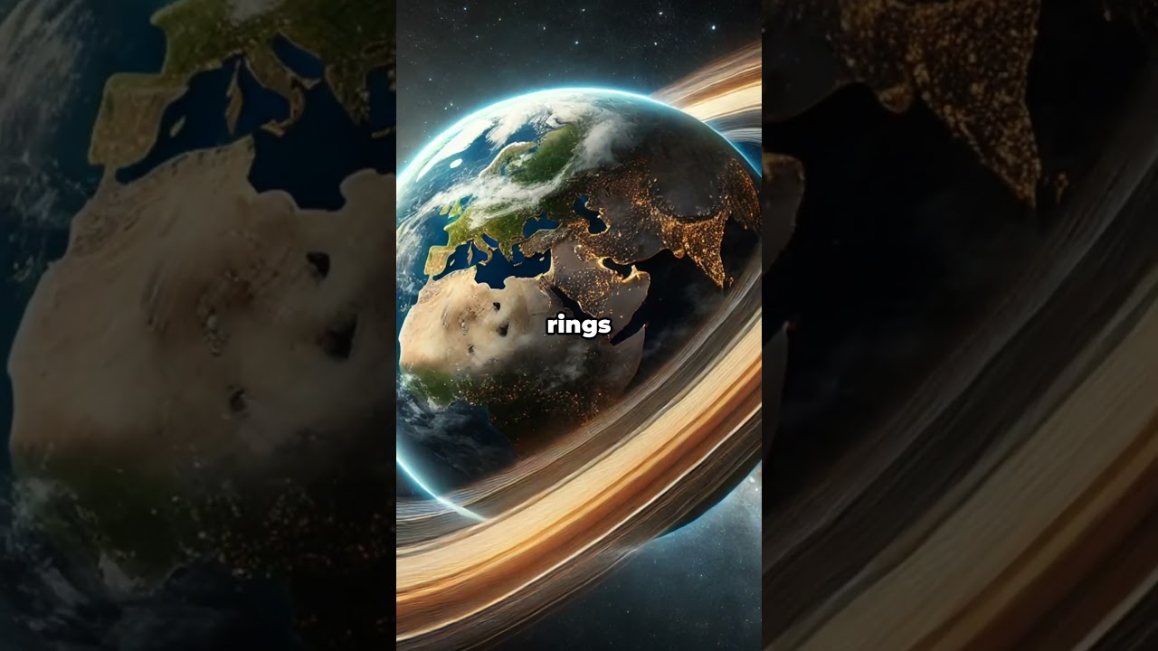 🌍 What If Earth Had Rings Like Saturn? 🌌 #EarthRings #SpaceWonder #WhatIf