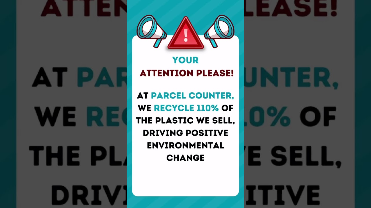 Join us in making an impact !  Parcel Counter recycles 110% of plastic to protect the environment