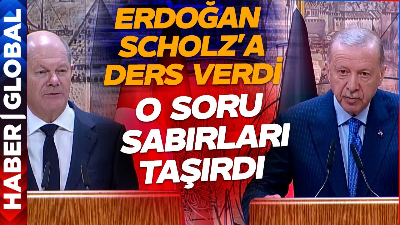 Gazetecinin Sorusu Erdoğan'ı Kızdırdı: Milyonların Gözü Önünde Almanya Başbakanına Ders Verdi