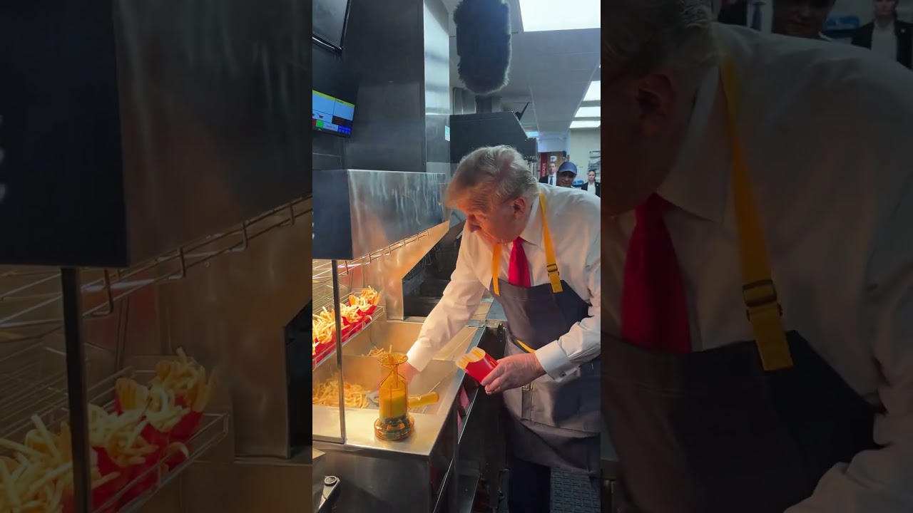 🇺🇸 Donald Trump works at McDonald's in Feasterville, Pennsylvania (Oct 20, 2024)
