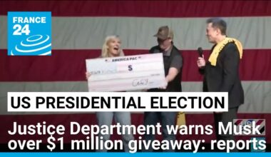 US Justice Department warns Musk over $1 mn giveaway: reports