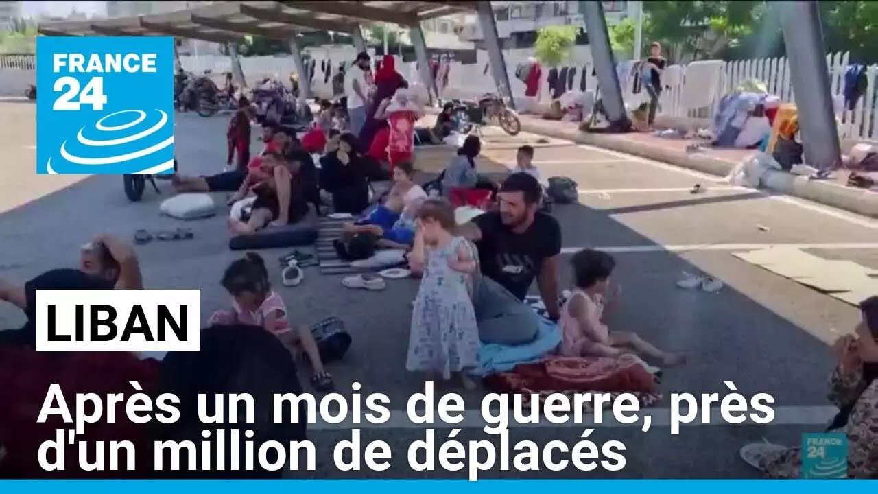 Liban : après un mois de guerre, près d'un million de déplacés • FRANCE 24