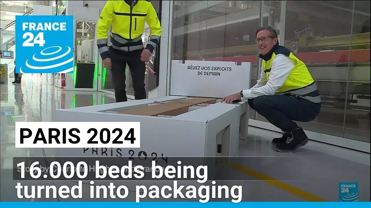 16.000 beds from Paris Olympics 2024 being turned into packaging • FRANCE 24 English