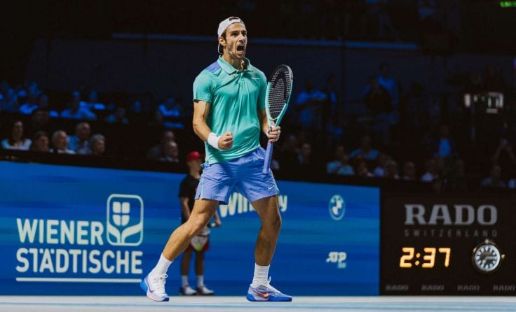 Lorenzo Musetti schlägt den Topgesetzten Alexander Zverev in Wien; Copyright: e-motion/Bildagentur Zolles KG/Sascha Feuster