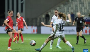 Women's European Football Championship: Slovenia vs. Austria-Xinhua