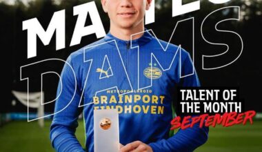 Matteo Dams is Eredivisie Talent v/d Maand September