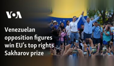 Venezuelan opposition figures win EU's top rights Sakharov prize