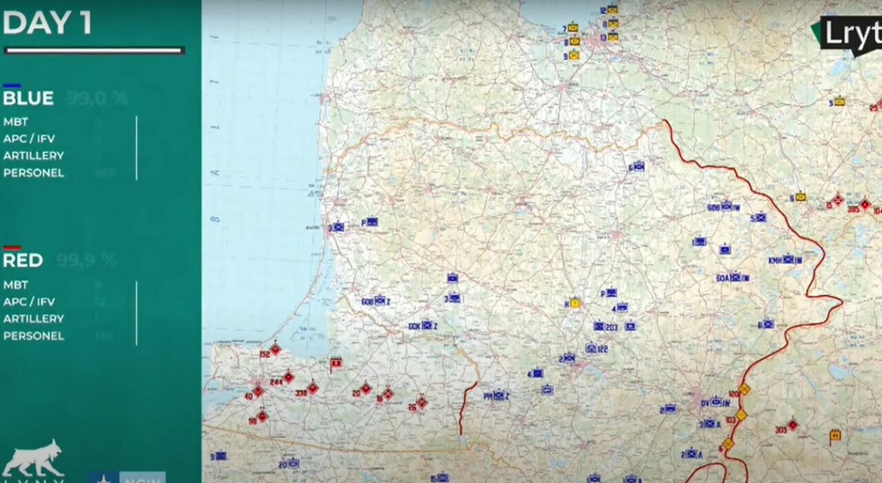 la simulazione del primo scontro diretto nei Paesi Baltici