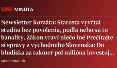 Newsletter Korzára: Prečítajte si správy z východného Slovenska