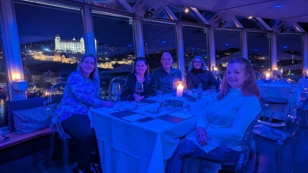 From left to right: MaryJo Kacvinski's sister Beth, MaryJo herself, her brother Mark and his wife Gwen, and Maryjo's cousin Katrina. Beth, Mark, Katrina and MaryJo have all been approved for Slovak citizenship.
