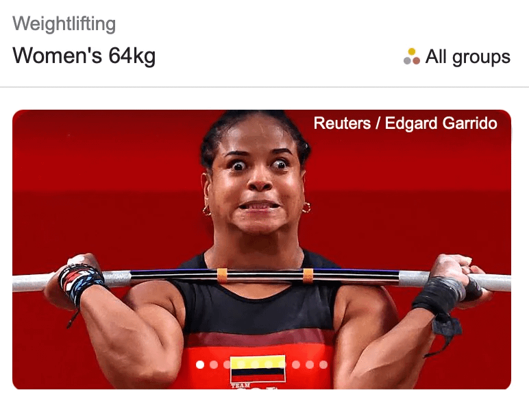Google's chosen photo for Women's 64Kg Event