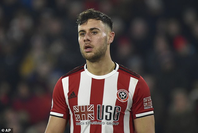 Baldock pictured in 2020 when he was playing for Sheffield United in the Premier League