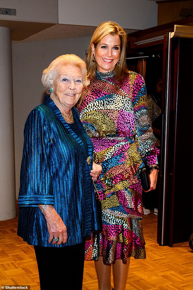 Queen Máxima of the Netherlands (right) was joined in Utrecht by her mother-in-law and former monarch Princess Beatrix (left). The royal pair were in the central city to celebrate one of the country's most esteemed conductors, Ton Koopman