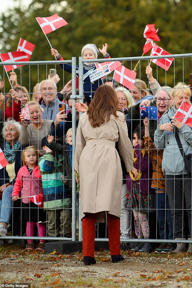 The Danish queen spent time talking to the gathered crowds