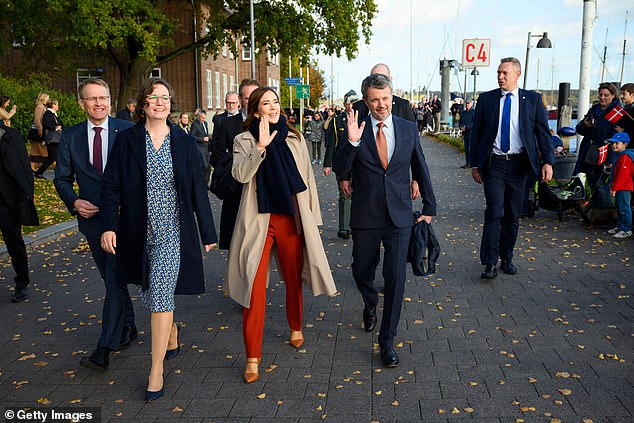 Mary and Frederik made a handsome couple in their tailored outfits today