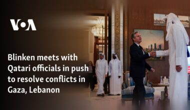 Blinken meets with Qatari officials in push to resolve conflicts in Gaza, Lebanon
