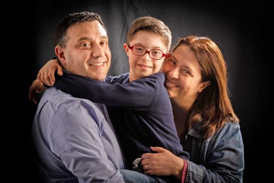 Francesco con il padre Luca Baffo e con la madre Sabrina Faina