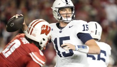Penn State QB Drew Allar doesn’t start second half vs. Wisconsin due to apparent injury