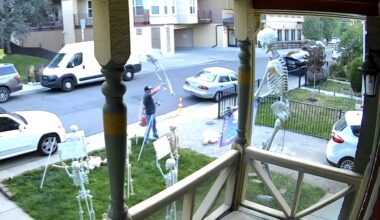 Widely shared video shows political Halloween display destroyed by passerby in Denver neighborhood