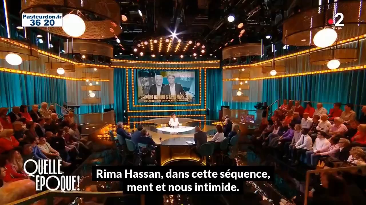 Tati Salamé, propagandiste du service public, reçoit Cruchot et compagnie, propagandiste du service privé, pour pleurer ensemble contre Rima Hasan et sa dénonciation des biais médiatiques de la couverture du génocide en cours.