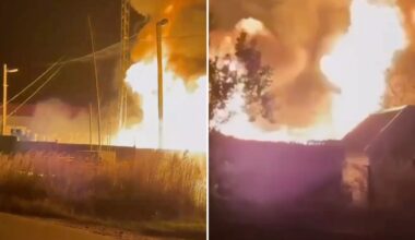 Dramatic moment Putin's war factory is blitzed in Ukraine drone strike sparking inferno in latest humiliation for tyrant
