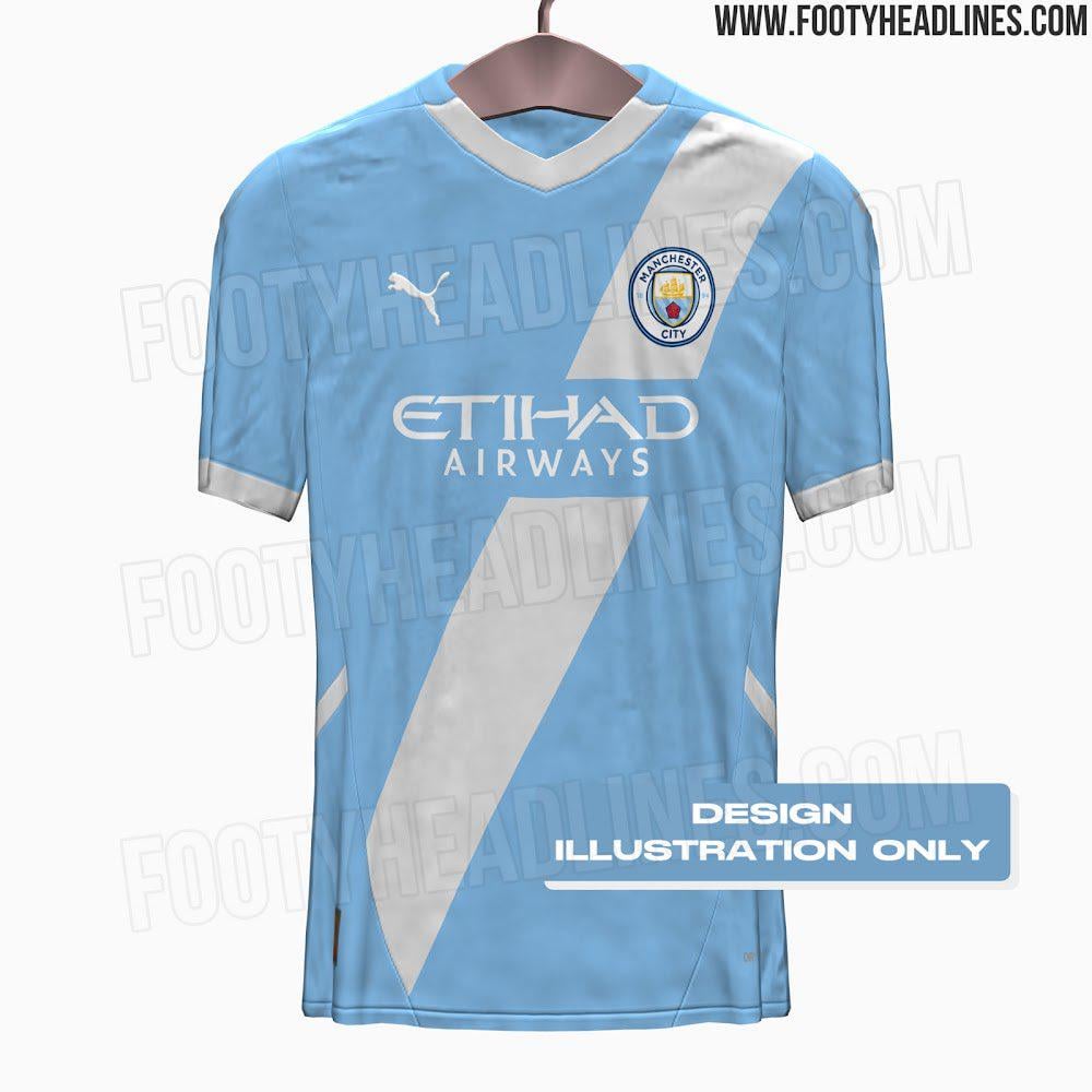 City HQ on X: "🚨 LEAKED: Manchester City’s 25/26 home shirt will be sky blue with a sash." 👕This full look is just for ‘illustration purposes, as per @Footy_Headlines