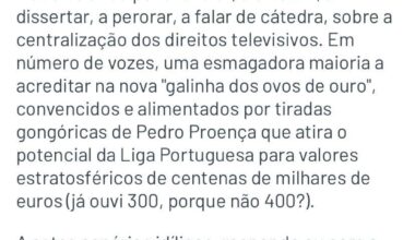 Centralização dos direitos primeira liga