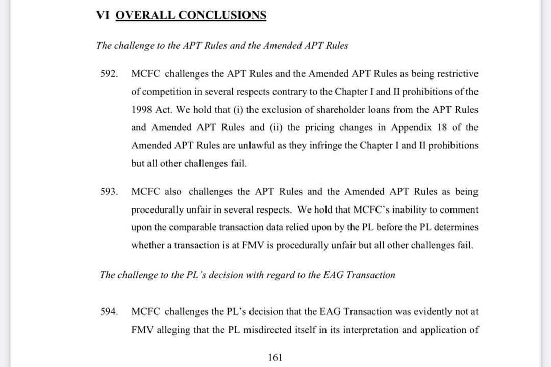 Official Premier League vs Manchester City ruling documents
