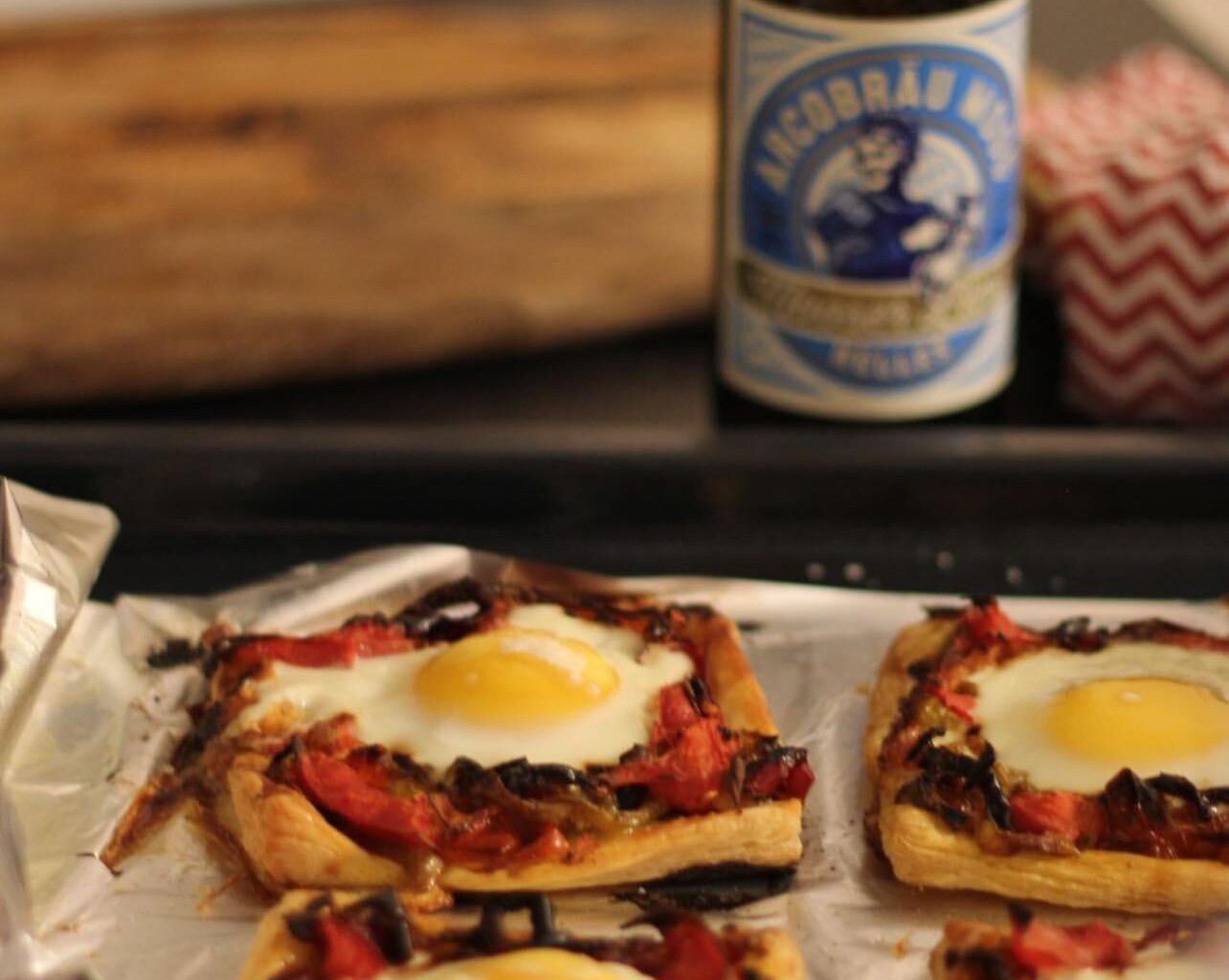 Ottolenghi’s Red Pepper and Baked Egg Galettes (from “Jerusalem” cookbook)
