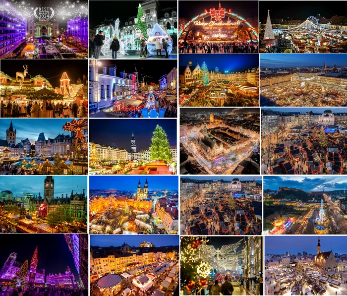 Cele mai frumoase Târguri de Crăciun 2024 din Europa Colaj European Best Destinations wheretogonext