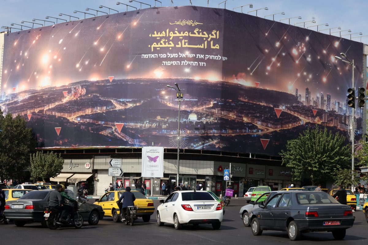 Iran, billboard, after, Israeli, attack