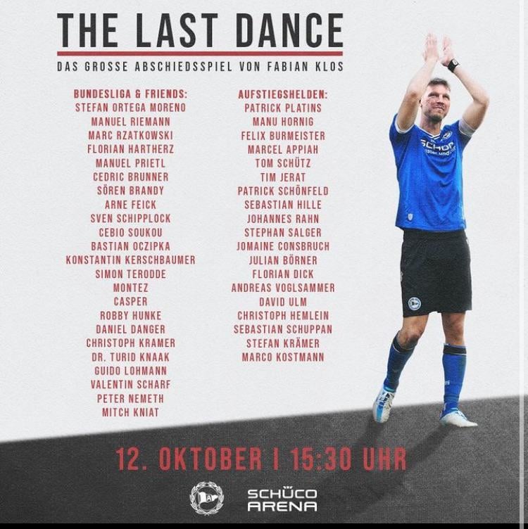 Stefan Ortega will play in goal for Fabian Klos’ farewell game on Saturday 12th October