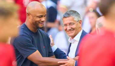 Präsident Hainer begeistert von Kompany-Fußball: "Wir sind unheimlich happy mit unserem Trainer Vincent Kompany. Angefangen bei Max Eberl, über den Vorstand bis zu Uli und Karl-Heinz, weil wir unheimlich attraktiven Fußball sehen. Das haben wir schon seit Jahren nicht mehr gesehen beim FC Bayern."