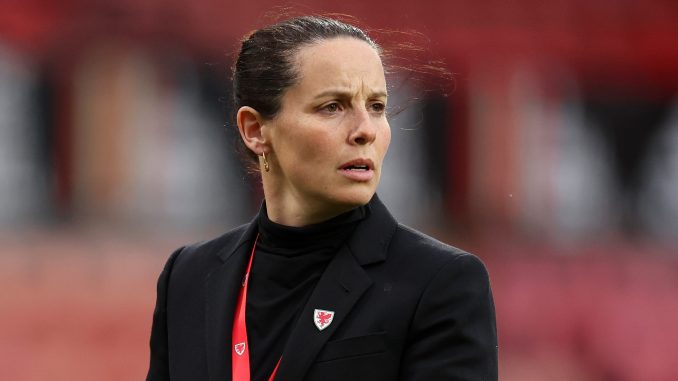 Rhian Wilkinson, Head Coach of Wales, looks on