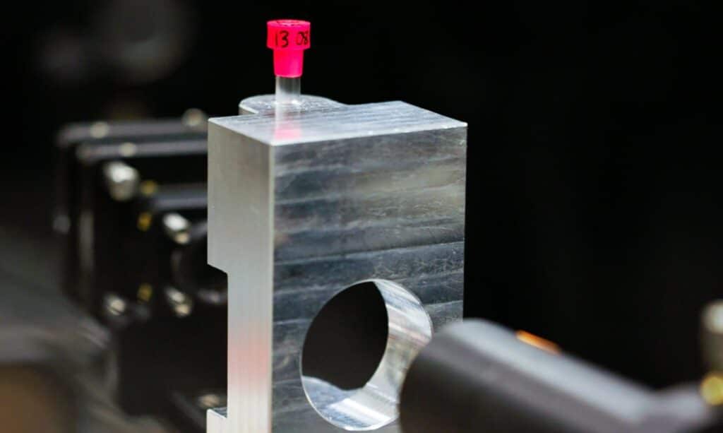 A water sample in a tube for CVS analysis.