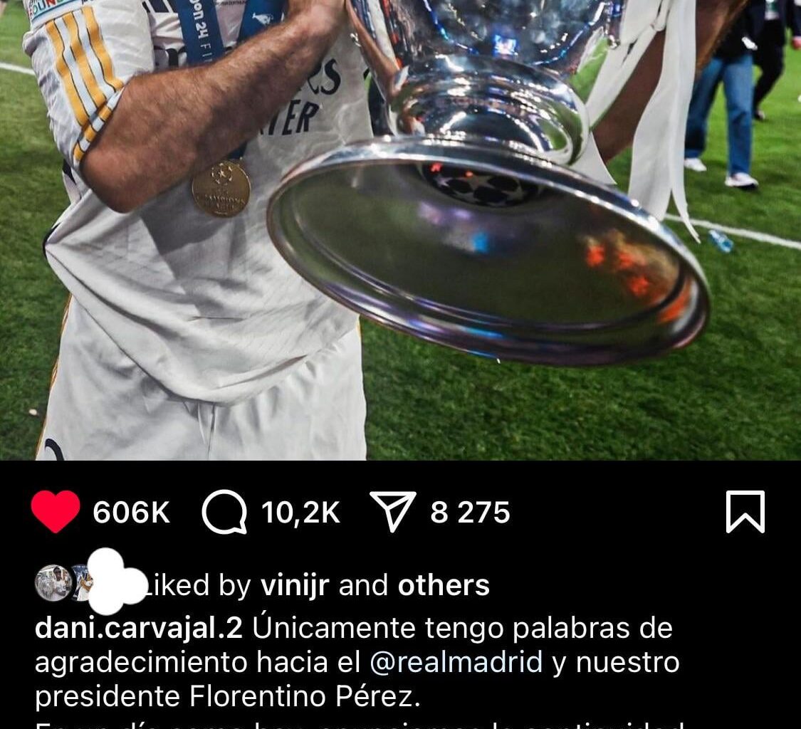 Vini Jr calls Dani Carvajal the best RB in history!