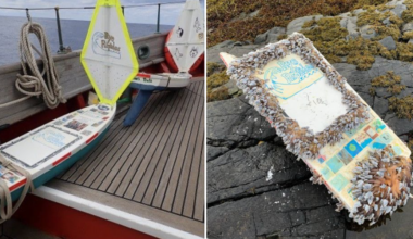 Middle school students made a small boat that sailed all the way across the ocean