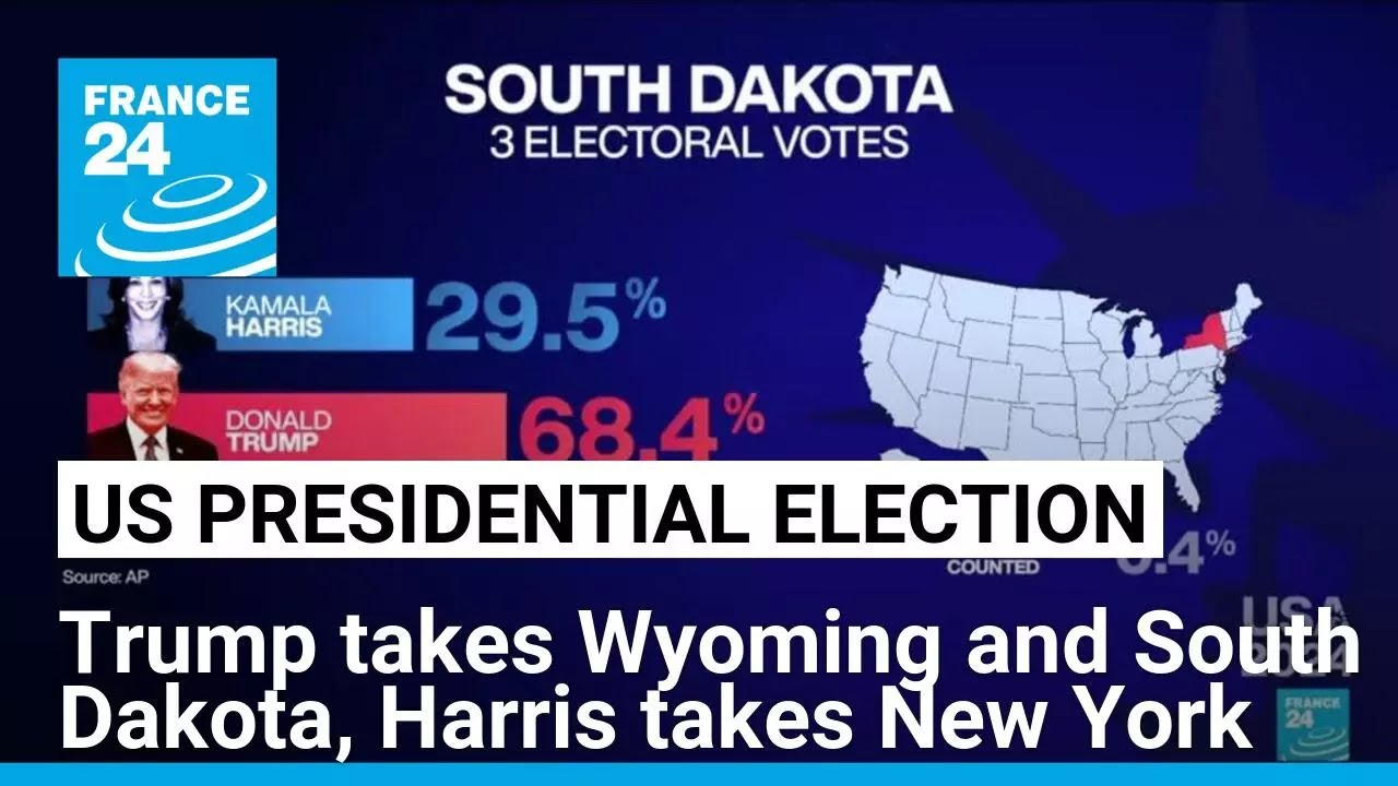 US presidential election results: Trump takes Wyoming and South Dakota, and Harris takes New York
