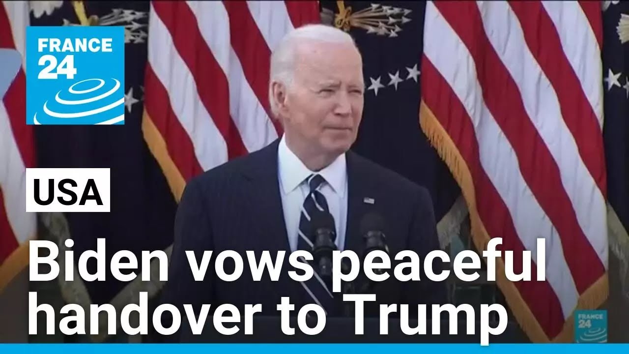 Biden vows peaceful handover to Trump and urges Americans to 'bring down the temperature'