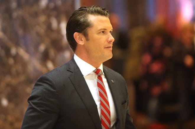 Pete Hegseth arrives at Trump Tower on November 29, 2016 in New York City. President-elect Donald Trump and his transition team are in the process of filling cabinet and other high level positions for the new administration.